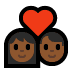 💑🏾 couple with heart: medium-dark skin tone display on Windows